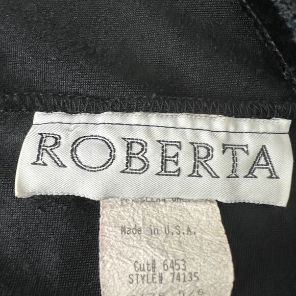 American VINTAGE US 6 Roberta 90's Black Crushed Velvet Bodycon Mini Dress - Picture 7 of 8